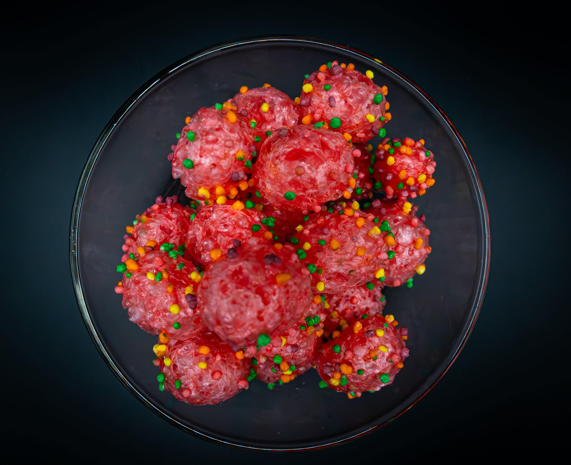 Vibrant Covid Clusters candy packaging with electric burst design.