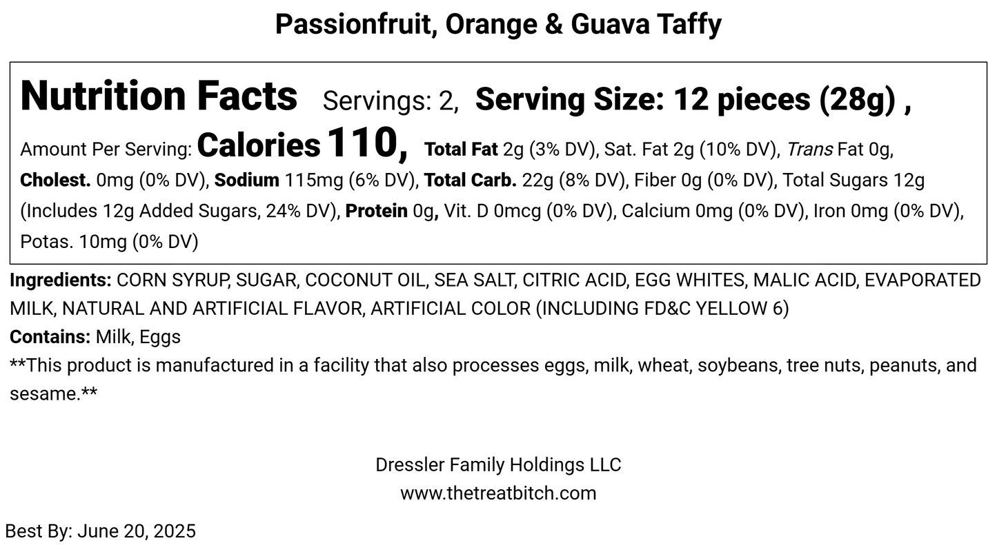 Passionfruit_Orange_Guava_Taffy- nutrition facts