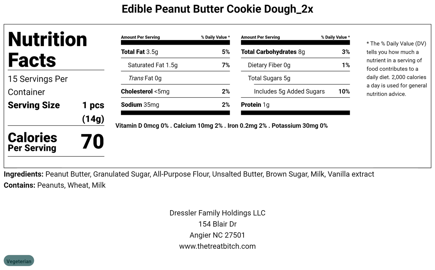 Edible Peanut Butter Cookie Dough